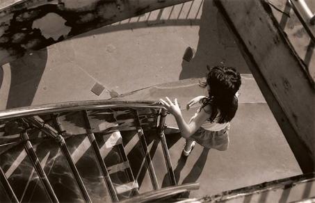 Girl on stairs, Mt. Roko Observation Tower, Kobe, Japan, 1989